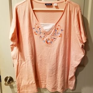 Basic Edition Peach V Neck Blouse